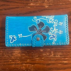 Floral stitch wallet
